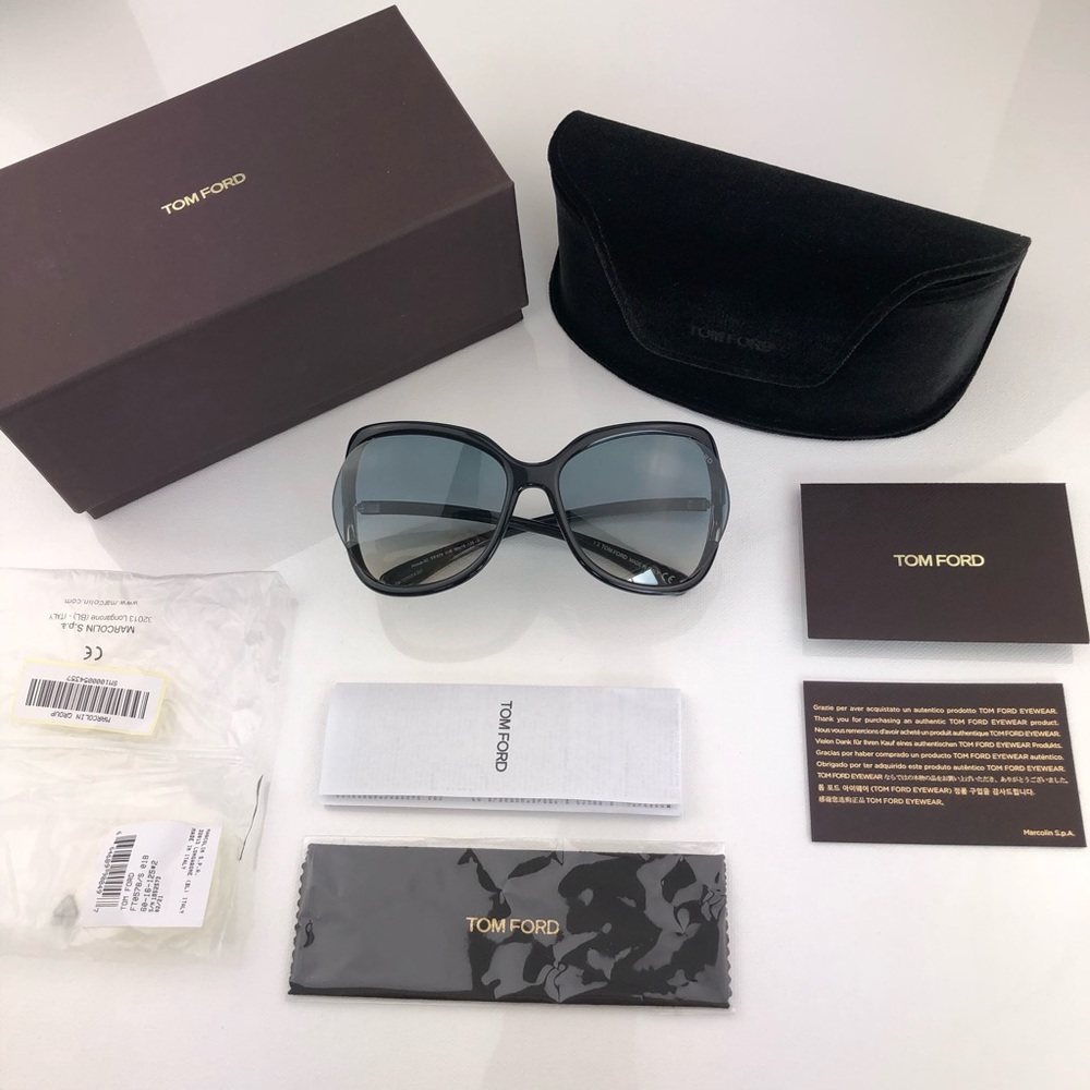 New TOM FORD Anouk Butterfly Black Sunglasses - Picture 2 of 16